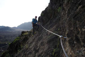Fogo Klettersteig - dann gibt es auch immer wieder gesicherte Passagen wo nötig