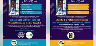 Zwei Veranstaltungsflyer "Konzerte am See"