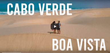 Strand von Boa Vista mit zwei Personen