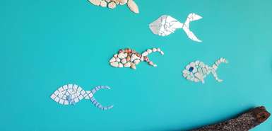 B&B Sereia Azul Boa Vista - Mosaikfische auf blauem Hintergrund