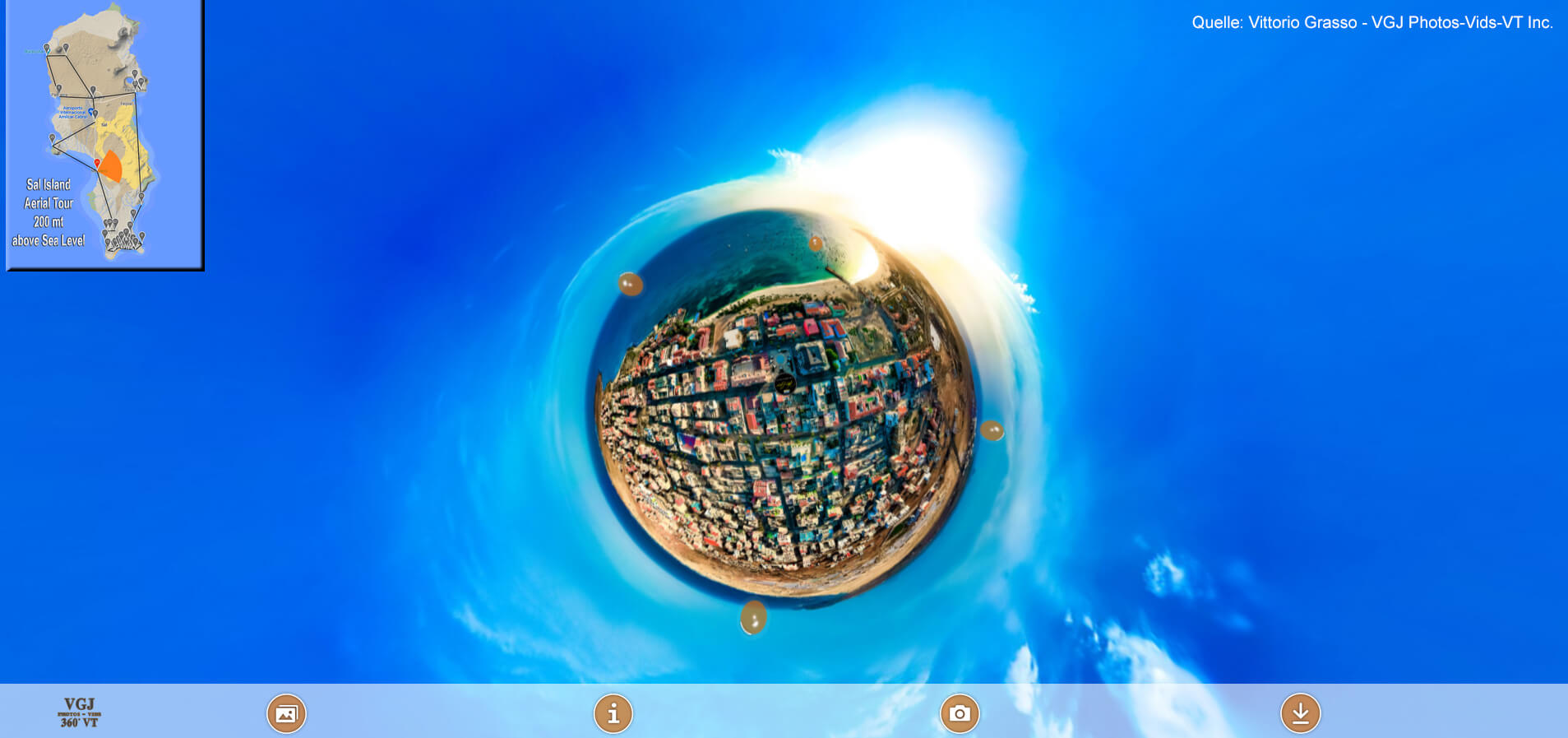 Screenshot der Website Virtual Air Tour Sal von Vittorio Grasso - VGJ Photos-Vids-VT Inc.